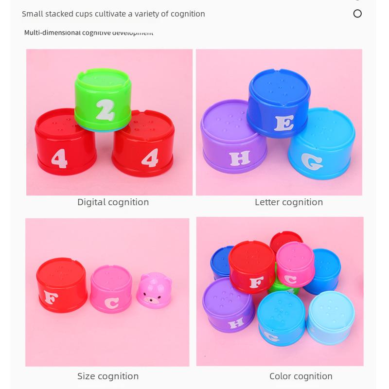Educational Stacking Cups for Infants and Toddlers: Early Learning with Numbers and Letters Nesting Bowls.