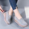 Женские туфли-лоферы на платформе, замшевые туфли, мокасины, повседневные туфли без застежек, минималистичные, на толстой подошве, увеличивающие рост, для мам