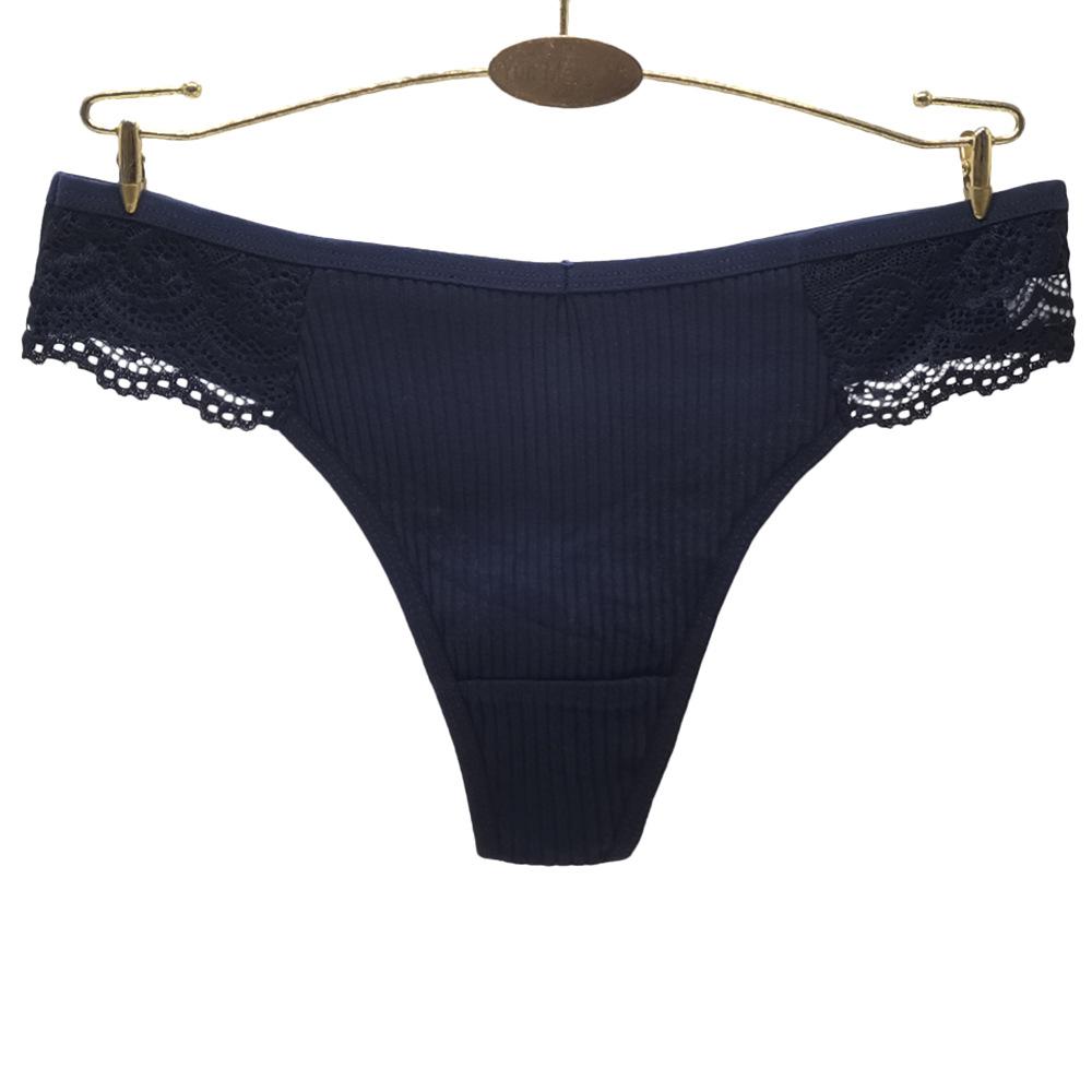 Хлопковые женские стринги, сексуальные кружевные трусики-стринги, трусы для женщин, нижнее белье, однотонные трусы, нижнее белье, 6 шт./лот