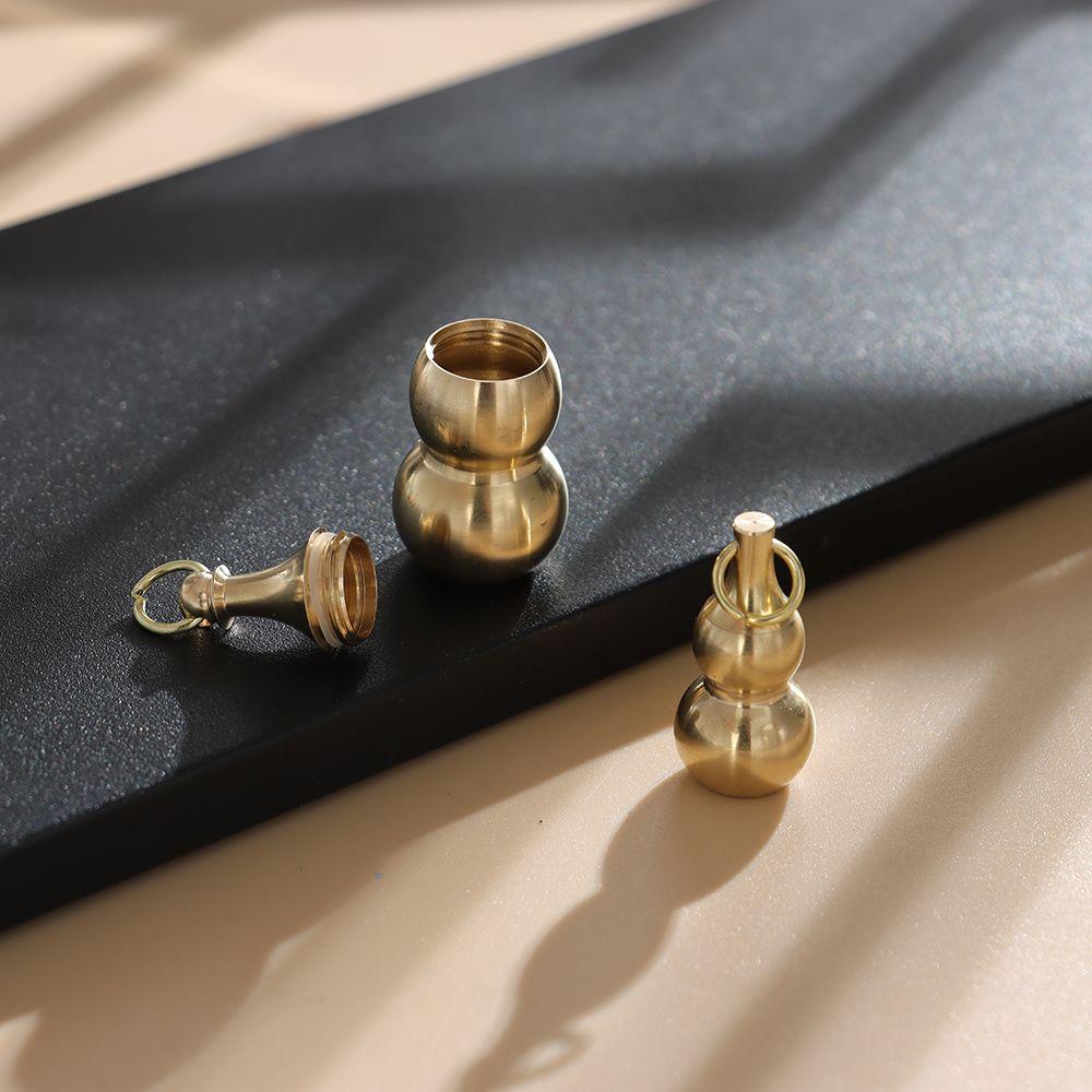 Keychains Necklace Decor Jewelry Pendant Hollow Gourd Keychain Hanging Brass Gourd