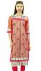 3 4 Sleeve Designer Ladies Tunic Double Layer Chic Printed Ethinc Kurta Indian
