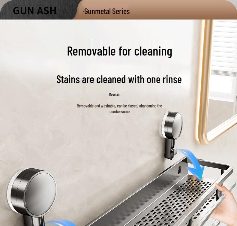 Настенная полка для ванной на присосках без сверления