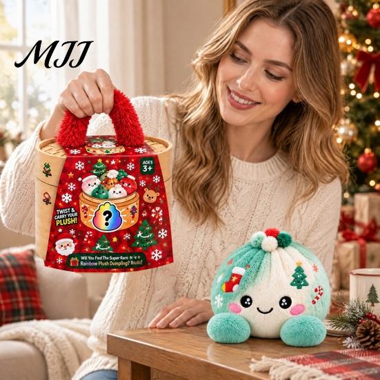 Мягкая игрушка-пельмень, Рождественская плюшевая игрушка с пароваркой, Настольная игрушка для снятия стресса, Мультяшная плюшевая игрушка-паровой пирожок, Украшение к празднику