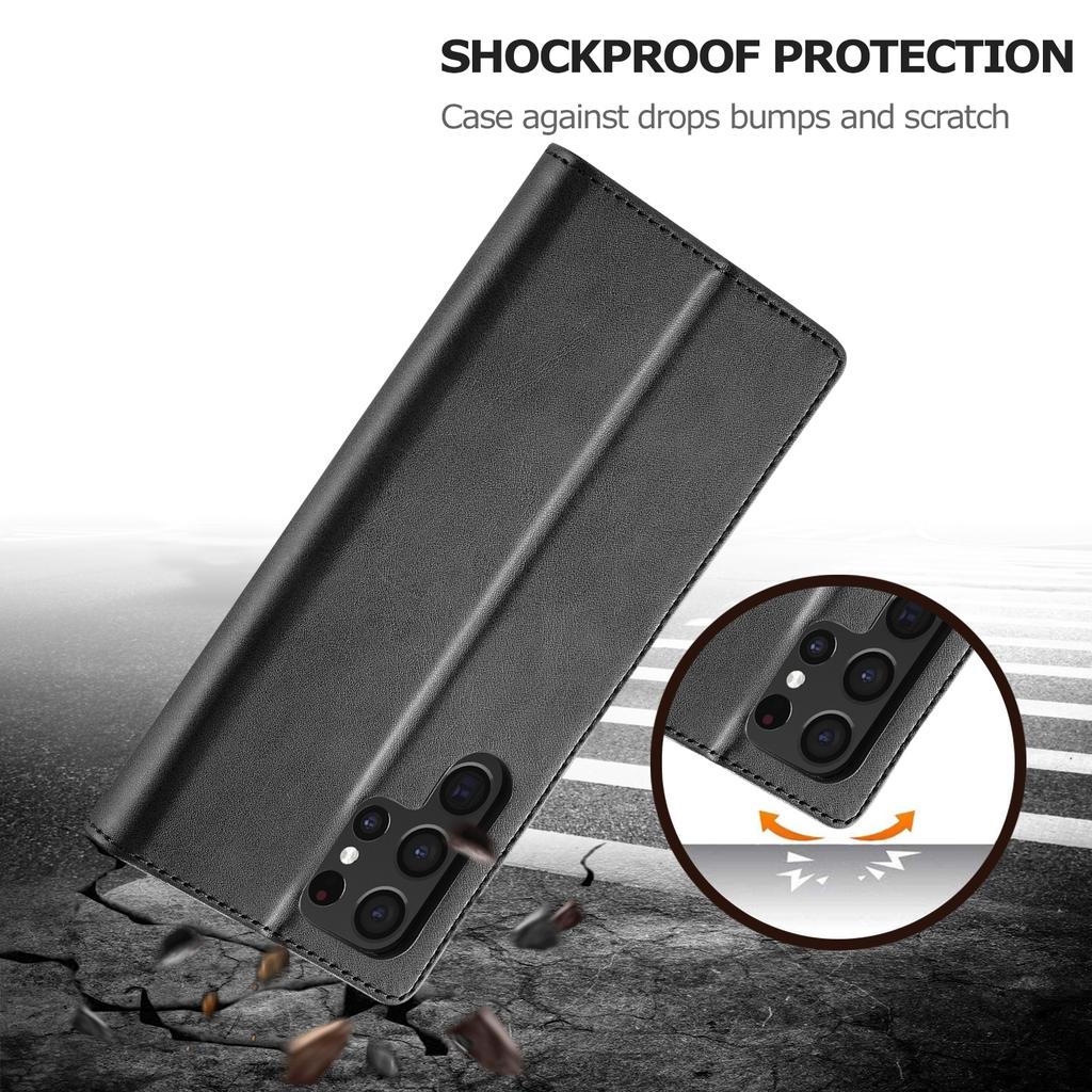 LC.IMEEKE For Samsung Galaxy S24 Ultra Case Drop-resistant Stand Leather Phone Shell Cover
