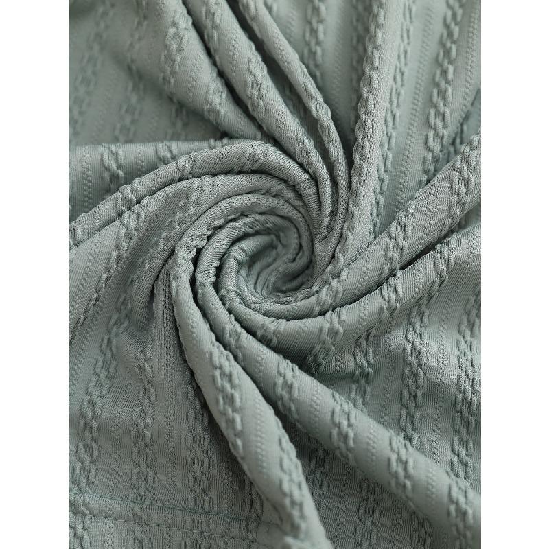 Spring and Summer Solid Color V-neck Ruffle Sleeve Top Short Sleeved Textured Women's T-shirts