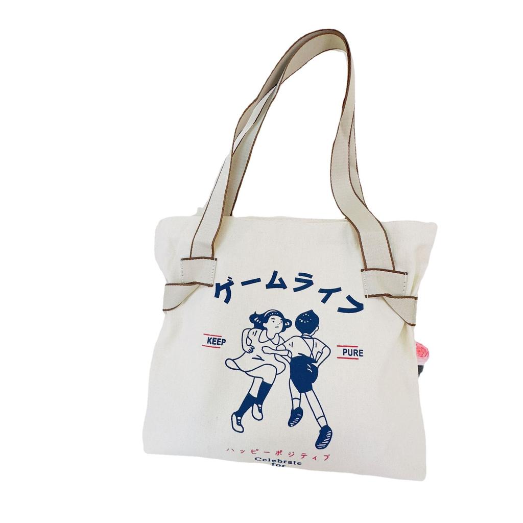 Холщовая сумка-тоут с принтом, большая вместимость, сумка для повседневных покупок, персонализированная сумка через плечо для девочек