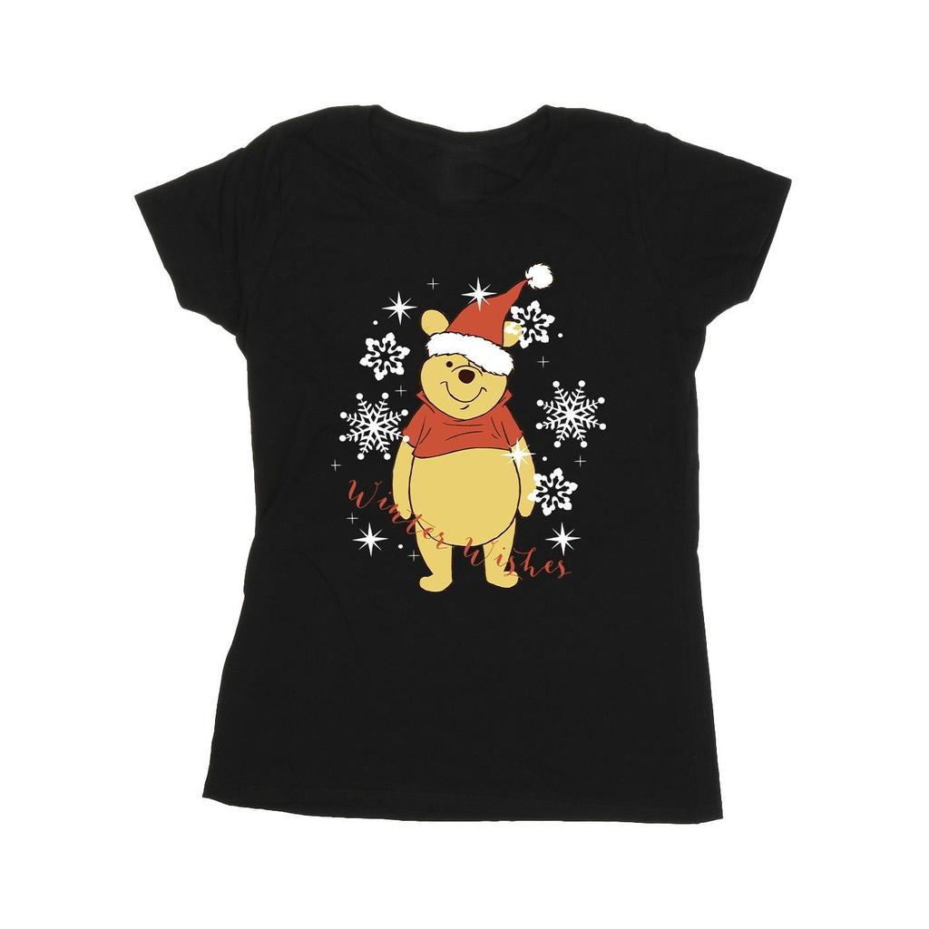Disney Womens/Ladies Winnie The Pooh Winter Wishes Cotton T-Shirt
