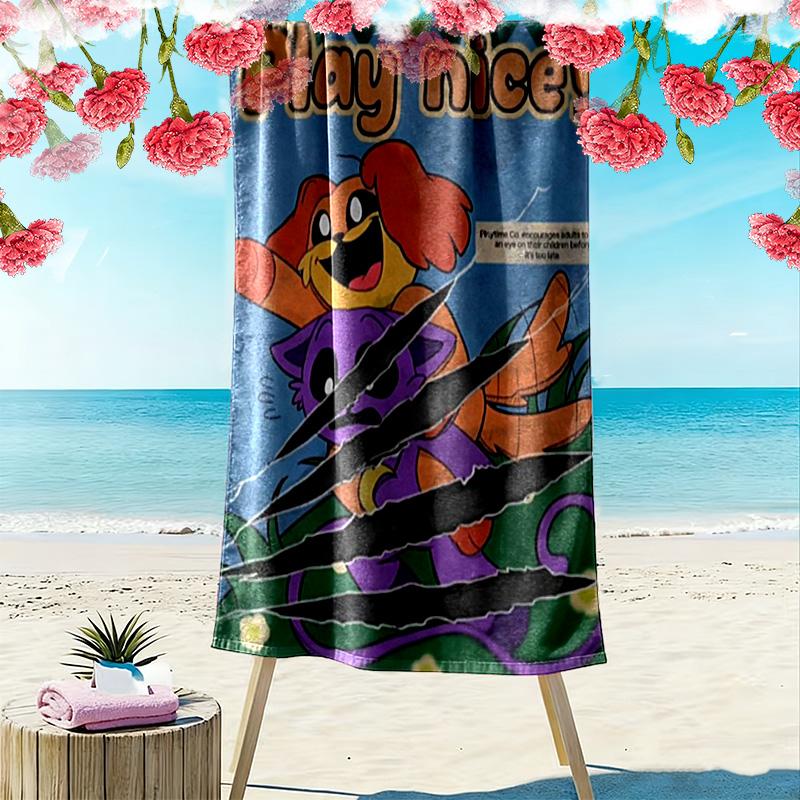Cute Animals 2D Flat Print Beach Towel, Large Soft Quick Dry Towel for Beach Camping SwimmingZSTJ0915271