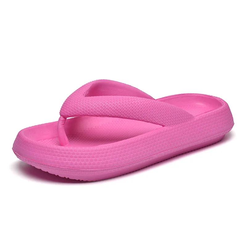 Womens Slippers Soft Sole Platform Flip Flops Women 2024 Summer Beach Non Slip Men Slippers Coulple Thick Sole Bathroom Slippers