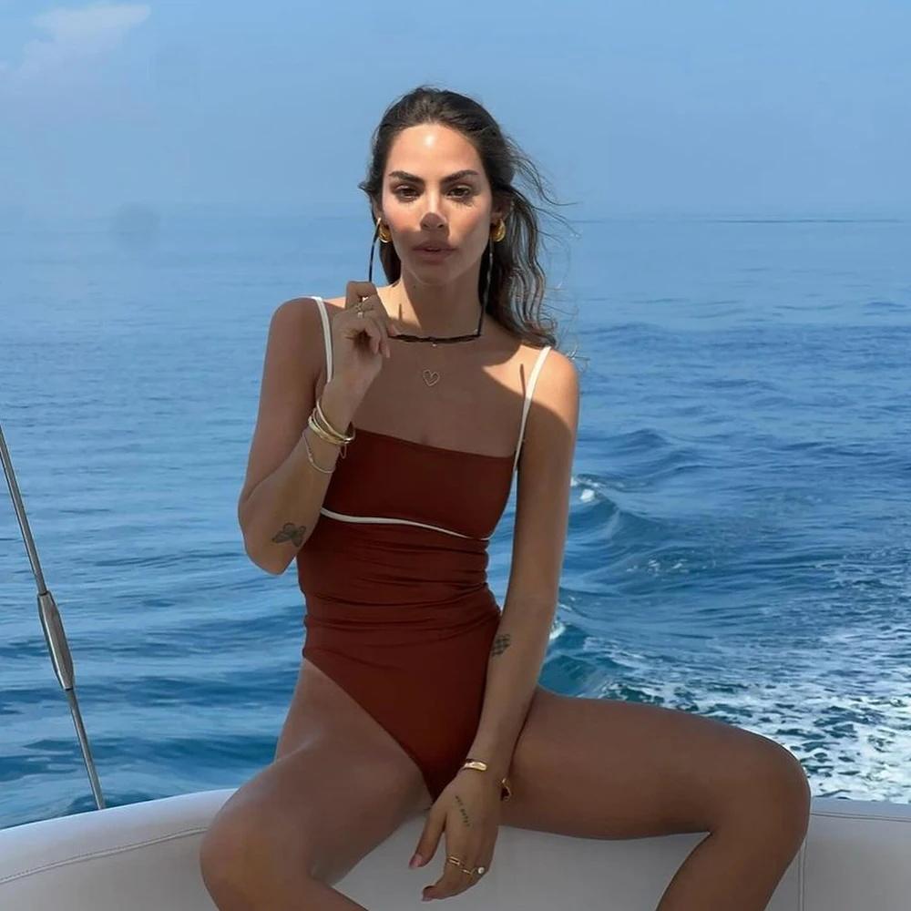 Push Up Women One Piece Swimsuits 2025 Black Female Swimwewar High Cut Brazilian Biquini Halter Swimming Suits Beachwear