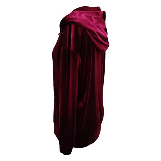 Бархатная толстовка с капюшоном для женщин, оверсайз, с длинным рукавом, на молнии, повседневная велюровая куртка на осень с карманами