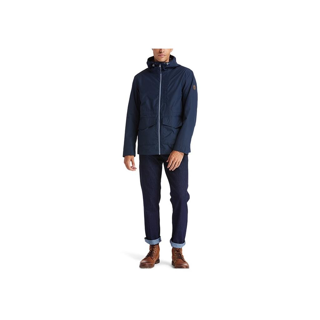 Timberland Casual Breathable Solid Color Hooded Jacket Men Jacket Navy-Blue A2EQT-433