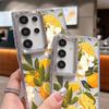 Чехол с принтом «Цветы и фрукты» для Samsung S26 S25 Ultra S24 S23 S22 S21 FE A15 A35 A55 A16 A26 A36 A56 A17 A37 A57 5G Покрытие Линзы Прозрачный Мягкий Чехол