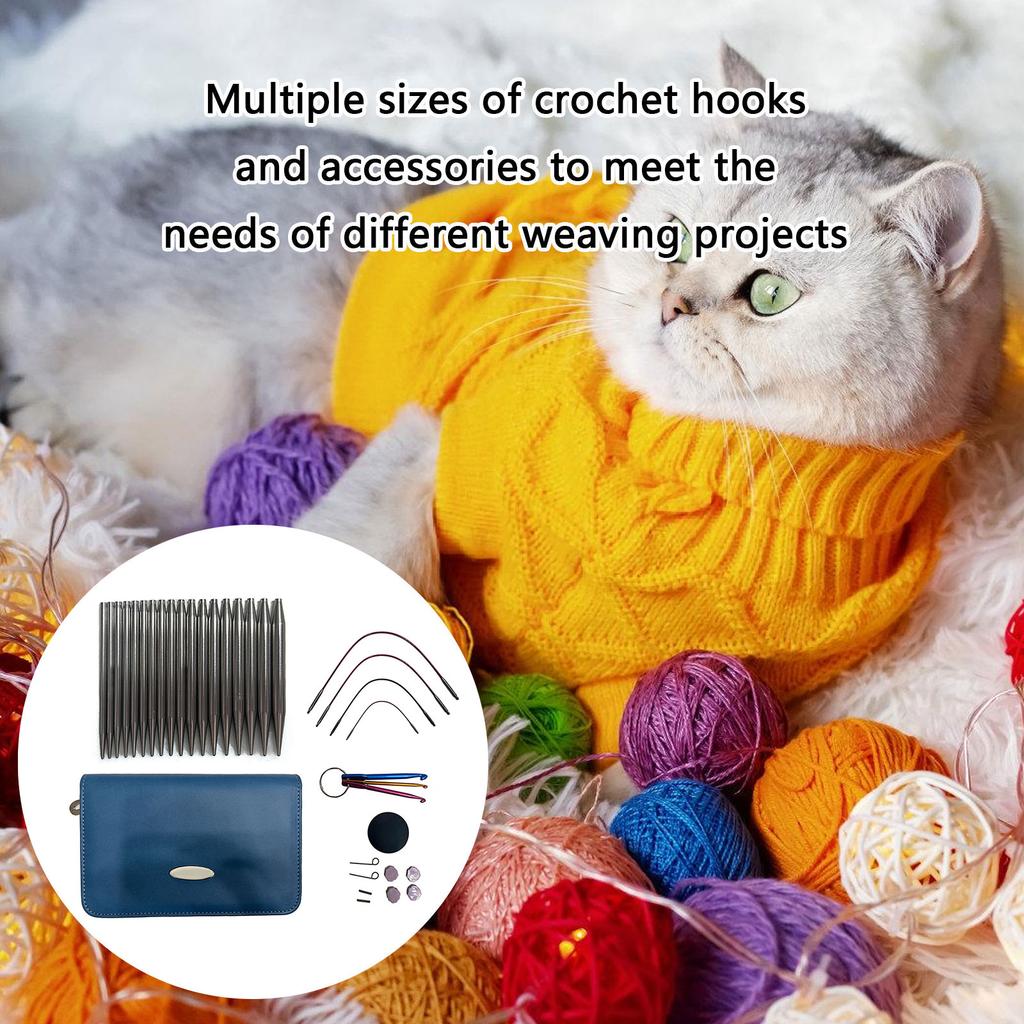 Набор круговых спиц с чехлом и аксессуарами Размер от 2,2 мм до 4,5 мм Вязальные спицы Принадлежности для вязания