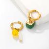Bohemian Handmade Natural Stone Beads Hoop Earrings for Women Summer Stylish Stainless Steel Circle Huggie Hoops Jewelry Bijoux