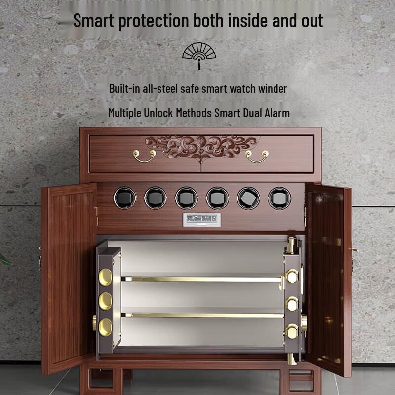 Tiger Brand Smart Solid Wood Fingerprint Safe Cabinet