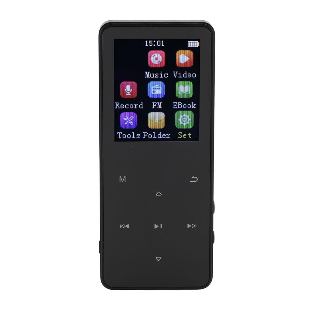 Bluetooth MP3 Player 1.8inch Touchscreen Built In Speaker Support 128GB Memory Card Shuffle Single Loop Portable Music
