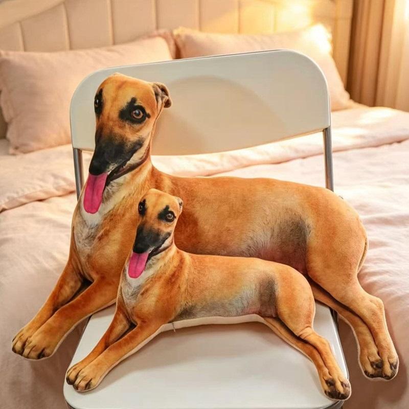 15~65cm Brown Simulated Greyhound Plush Pillow Stuffed Puppy Dog Animal Cushion Long Bolster Sleeping Friend Companion Present