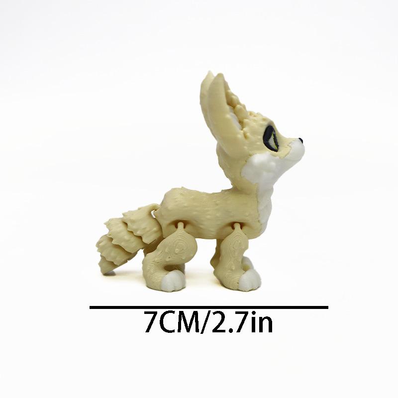 Печатная 3D Милая Маленькая Лиса Животное Суставы Подвижная Модель Игрушки Новая Популярная Орнамент Фигурка Модель Симуляция Игрушка Настольное Украшение