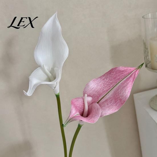 Flexible Flower Branches Artificial Calla Lily Flowers, Realistic EVA Faux Flower, Flowers Soft Touch Fake Lilies for Home Wedding Decor Retro