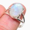 Кольцо из серебра 925 пробы с натуральным радужным лунным камнем, размер 10 N2z15