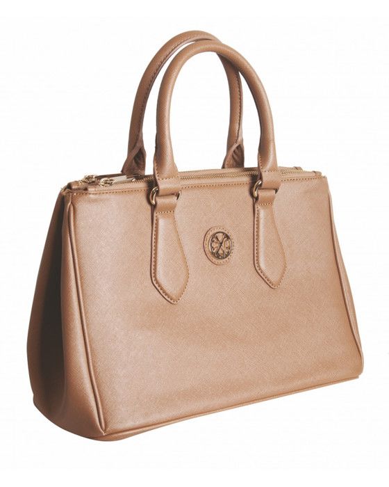 Sac cabas - CHRISTIAN LACROIX - Taupe - Toile enduite - 2 anses - Bandoulière amovible