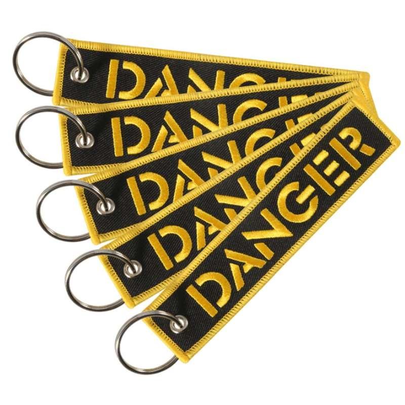 Удалить перед полетом 1 шт. Золотая опасность вышивка автомобильные брелки авиационное кольцо для ключей