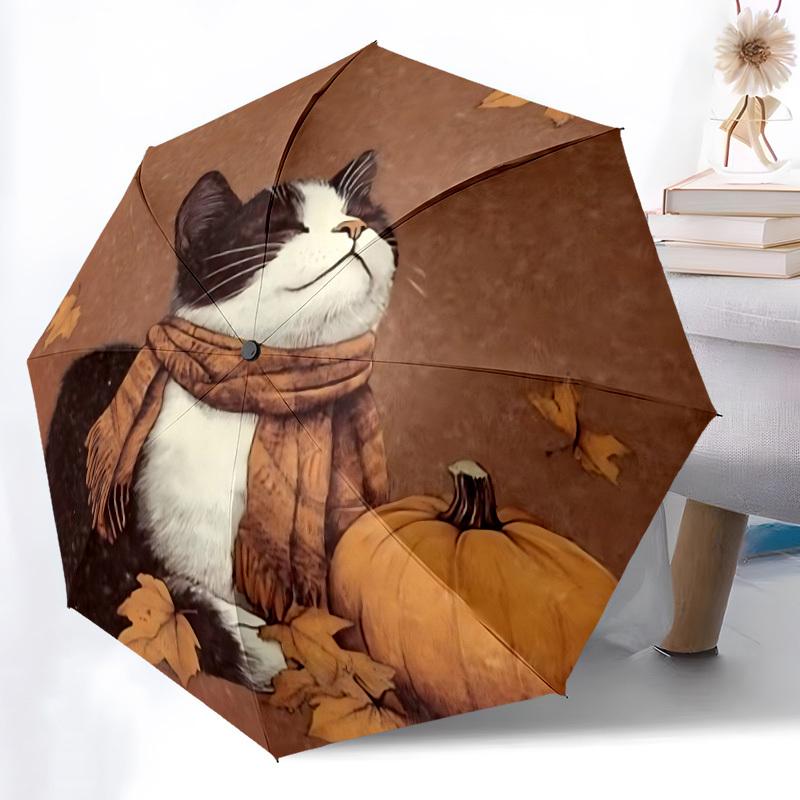 1PC Autumn Cat Automatic Opening And Closing, Sturdy Iron Frame, Portable Folding Design, Suitable For Men And Women In All Seasons34