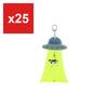 Sun-Star Stationery Flat Pouch, Clear Color, UFO Design, Yellow