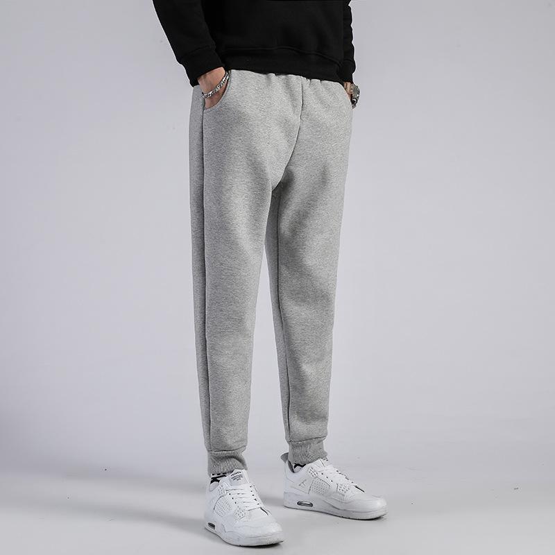 Мужские спортивные штаны для бега Толстые бархатные брюки повседневные прямые брюки Хлопковые спортивные штаны Спортивные беговые шерстяные флисовые зимние брюки для мужчин