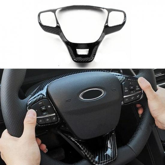 Fits Ford Transit  19-22 Carbon Fiber Style Steering Wheel Cover Trim