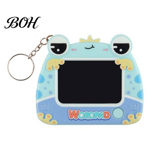 School Bag Hanging Ornament Mini Drawing Board Keychain for Kids, Cartoon Frog Writing Pad with Portable Graffiti Key Ring, Doodle Sketch Travel