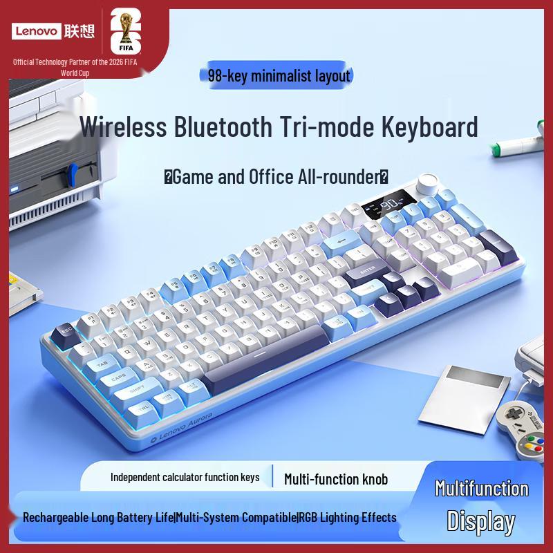 Lenovo GK10 Lite Aurora Series Tri-Mode RGB Mechanical-Feel Keyboard