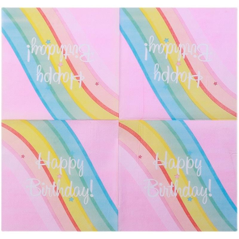 Одноразовые салфетки для вечеринок, двухслойные, 20 шт./упак., с рисунком «С Днем Рождения»