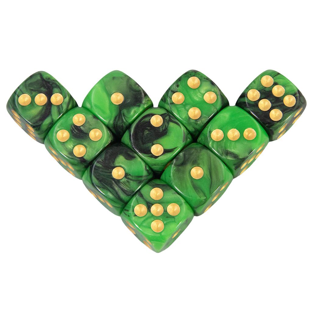 10Pcs Polyhedral Dices Set 6 Sided D6 16mm for DND Props Games Party Accessaries Mixed Color Dices