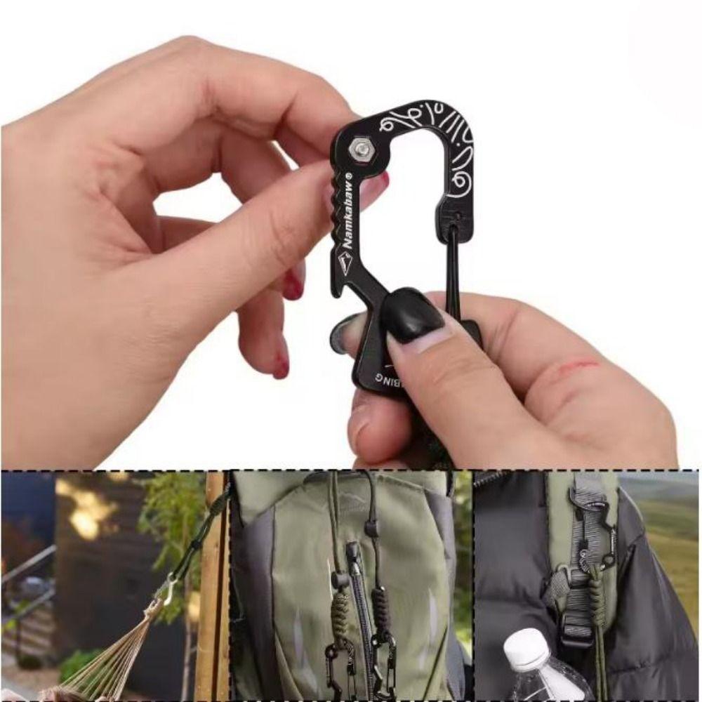 2Colors Outdoor Hook Carabiner Multifunctional Emergency Gear  for Camping Hiking