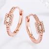 Korean Style Simple Fashion Diamond Earrings Light Luxury Minority Design Earrings