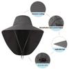 Unisex Wide Brim Sun Hat with Neck Flap UPF 50+ Breathable Cooling Neck Guard Safari Cap for Hiking Fishing