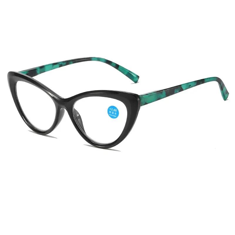 Очки для чтения «кошачий глаз», блокирующие синий свет, очки для дальнозоркости для мужчин и женщин, сверхлегкие линзы HD, очки для дальнего зрения, диоптрия +1,0