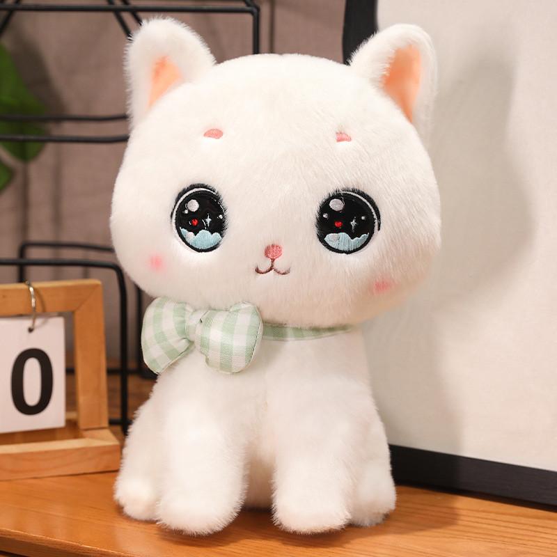 Cat Wearing Bow Stuffed Toy Cute Cartoon Children Birthday Holiday Gift Doll