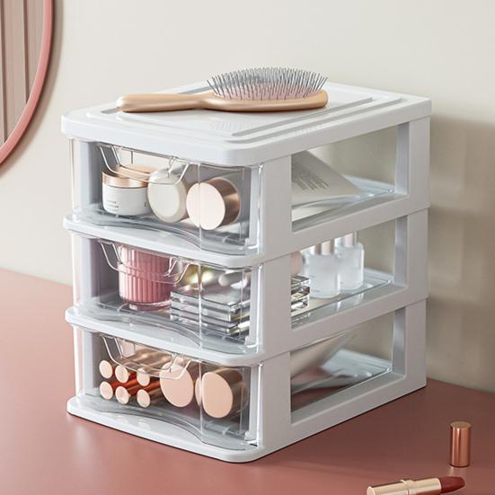 Ящик для хранения косметики, прозрачные принадлежности для спальни с ручкой, ящик для хранения мелочей, контейнер, прочный контейнер для хранения предметов