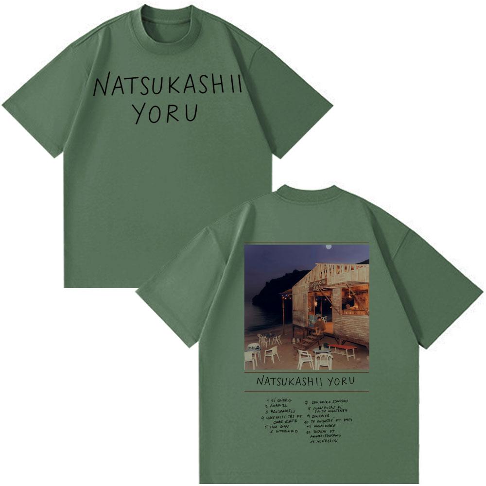 Модные оверсайз футболки Рэпер SAIKO Natsukashii Yoru Альбом 2025 Мерч Футболка Мужская Женская Хлопковые Футболки Стиль для пары Одежда