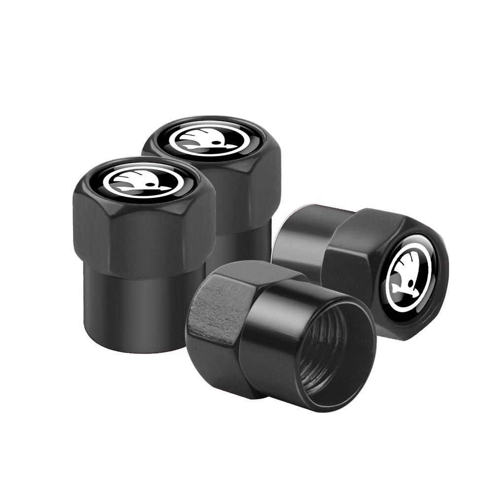 2026 Hot For SKODA 4pcs Metal Car Wheel Tire Valve Caps Stem Case Covers Accessories For Skoda S Kodiaq Octavia A5 2 3 Yeti Karo