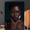 Black African Nude Woman with Red Lip Oil Painting On Canvas Posters and Prints Cuadros Wall Art Picture for Living Room Decor