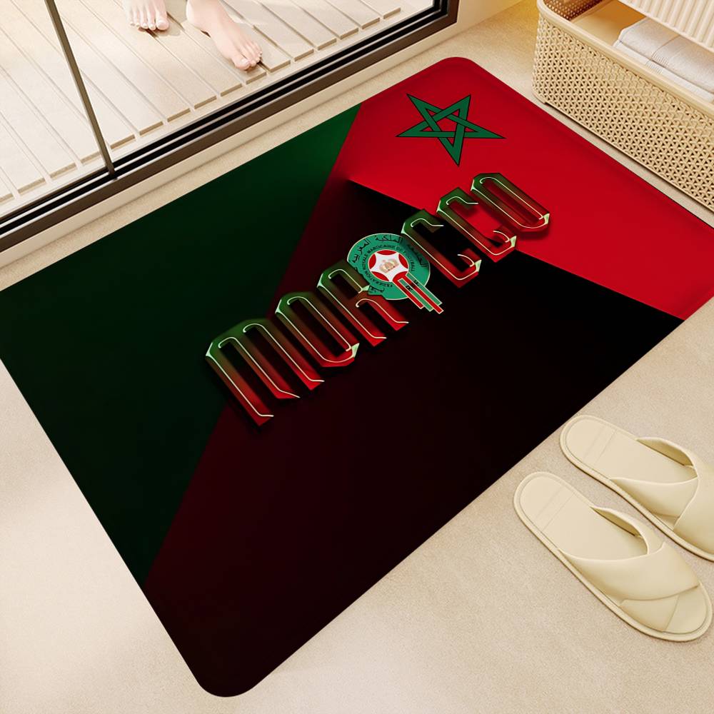 Morocco Flag Room Mats Retro Multiple Choice Living Room Kitchen Rug Non-Slip Welcome Rug