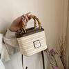 New Advanced Design Pure Wooden Handle Straw Bag Casual Fashion Design Grip Comfortable Lightweight Portable Women's Bag