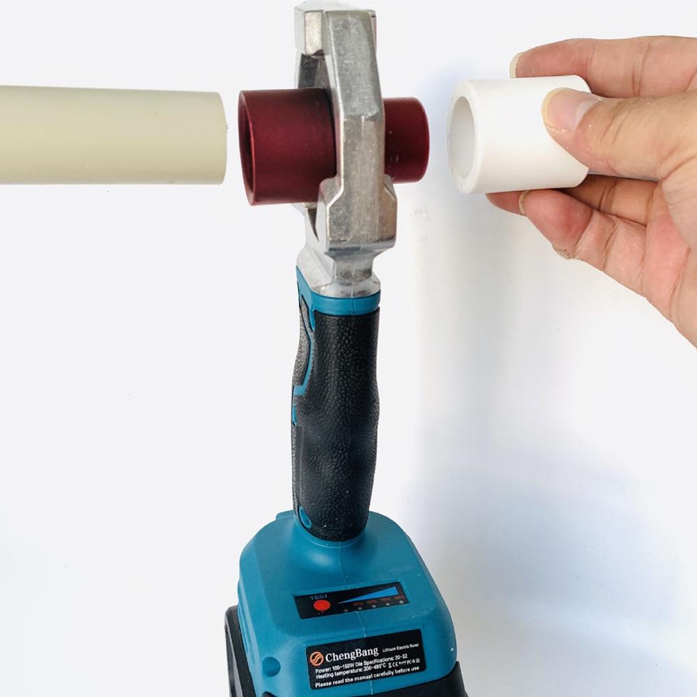 Cordless Hot Melt Machine Electric PPR / PB / PE Water Pipe Melter Rechargeable Plastic Welding Tools With Heads