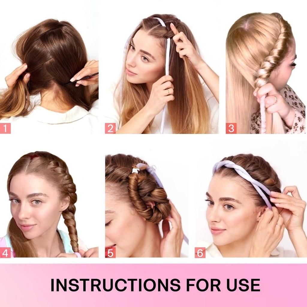 No Heat Hair Curlers Lazy Hair Rollers Heatless Curling Rod Headband Sleeping Soft Silk Curls Ties Hair Styling Tools