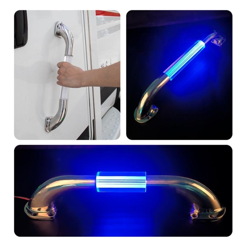 RVs Handrail Grip Integrated Led Light 12V Stainless Steel Handle Deck Handrail