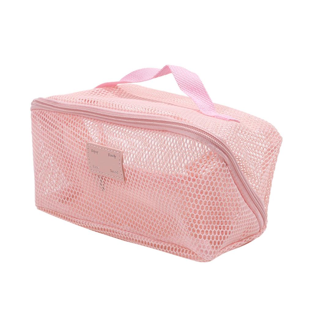 Women Travel Portable Cosmetic Storage Pouch Toiletry Organizer Bag Mesh Transparent Wash Bag Tote Multifunctional Makeup Case Washbag